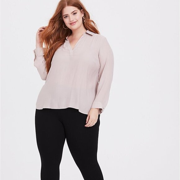 Torrid Crepe Collared Pullover Blouse 2x - Picture 1 of 7